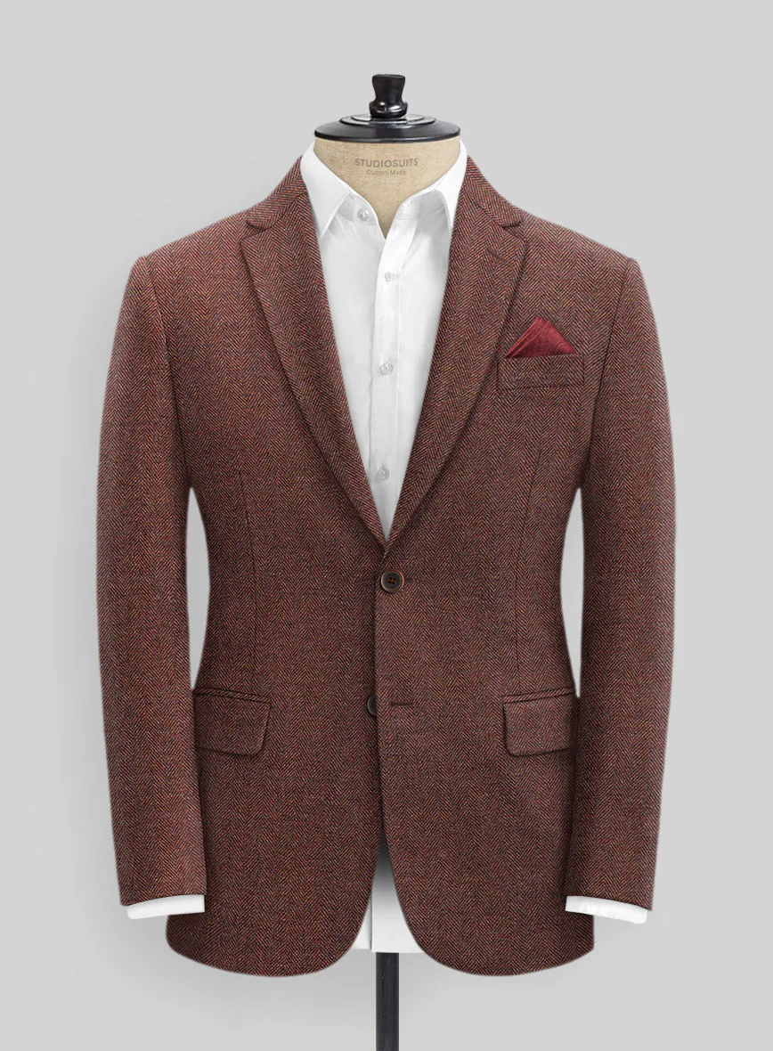 Mute Wine Herringbone Tweed Suit - Image 3