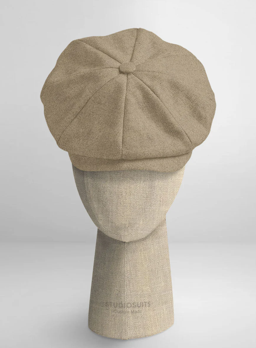 Naples Barista Beige Tweed Newsboy Cap