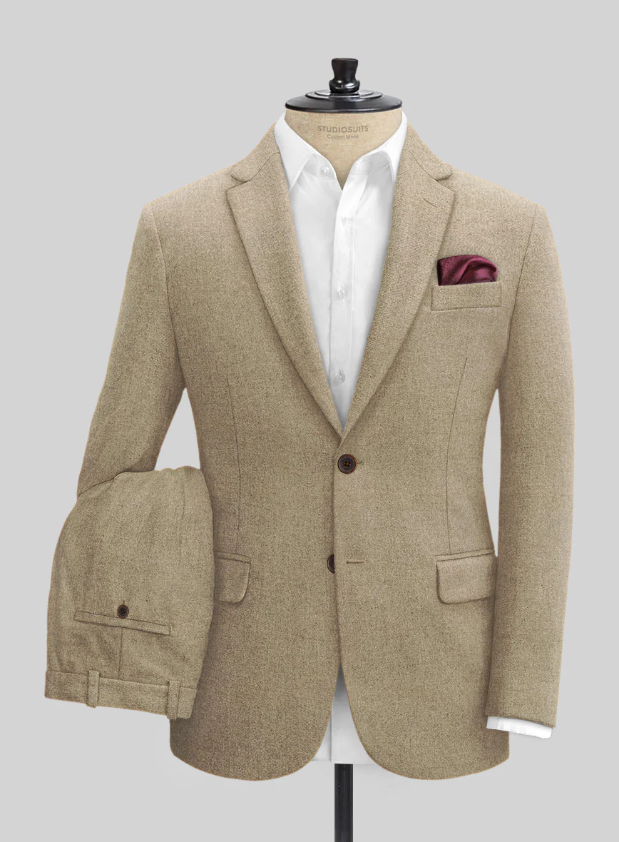 Naples Barista Beige Tweed Suit - Image 2