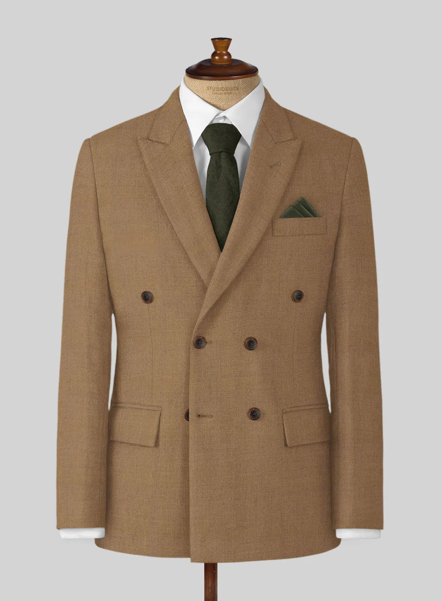 Naples Biscotti Tweed Double Breasted Jacket