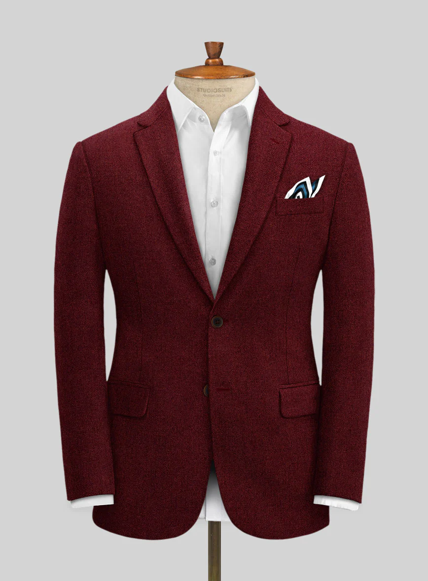 Naples Burgundy Tweed Suit - Image 3
