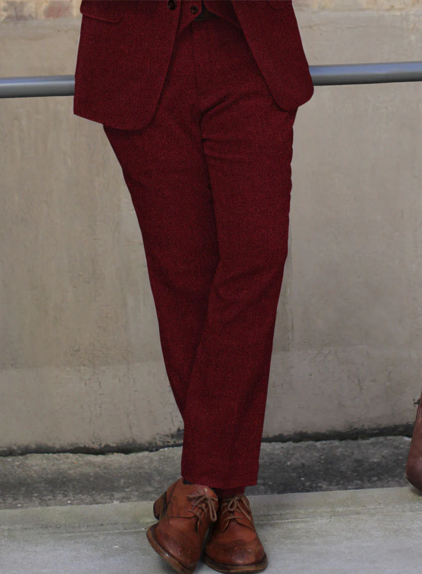 Naples Burgundy Tweed Suit - Image 4