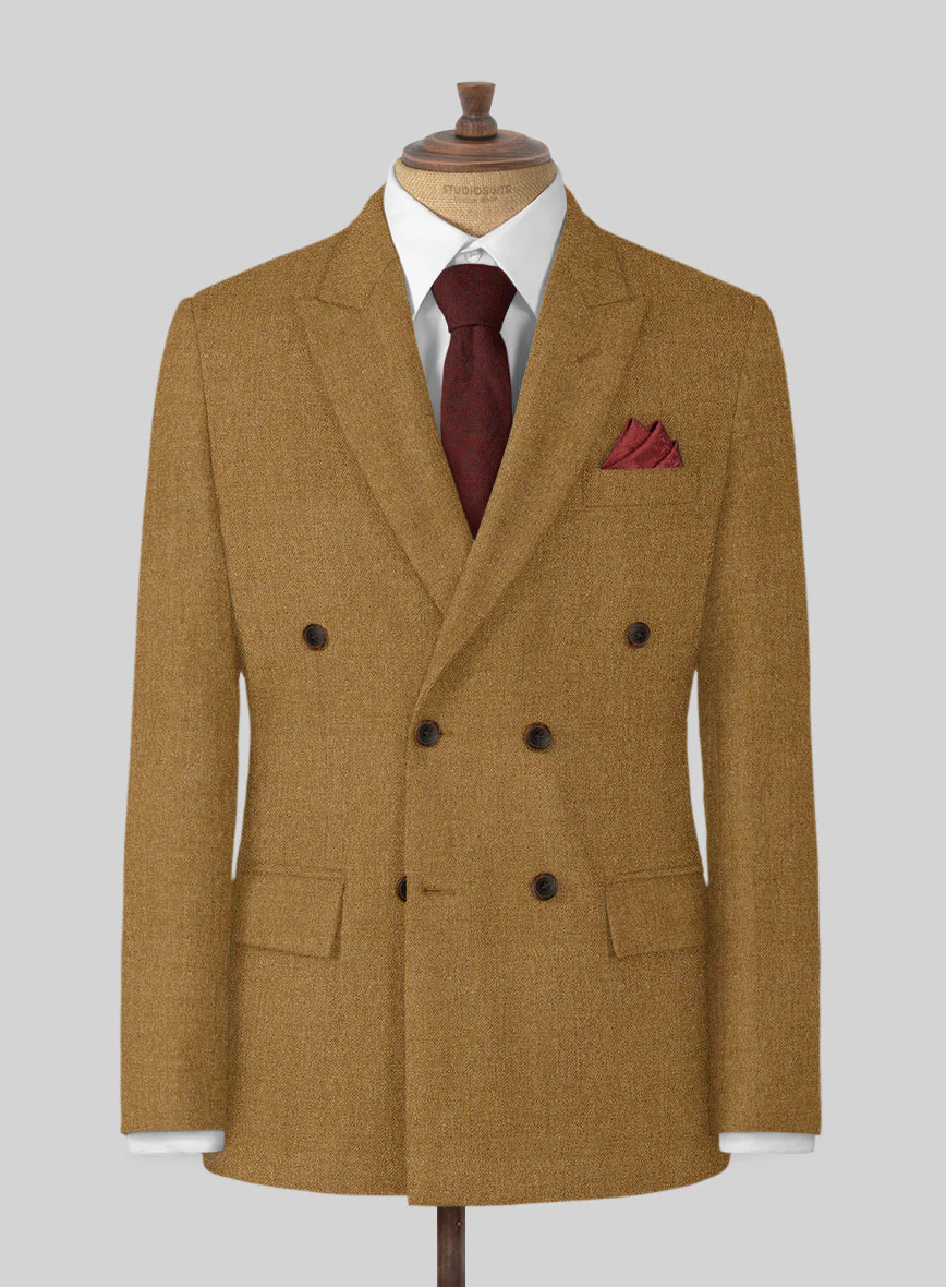 Naples Camel Tweed Double Breasted Jacket