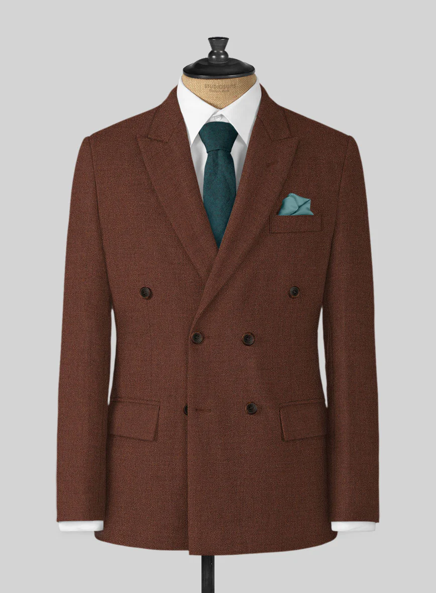 Naples Chestnut Tweed Double Breasted Suit - Image 2