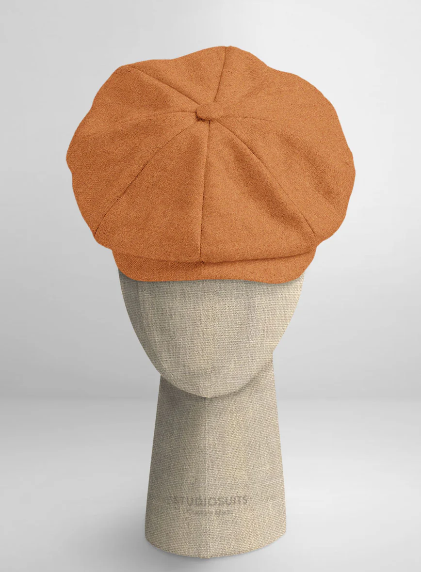 Naples Cocktail Orange Tweed Newsboy Cap