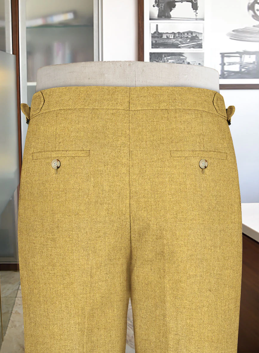Naples Cocktail Yellow Highland Tweed Trousers - Image 3