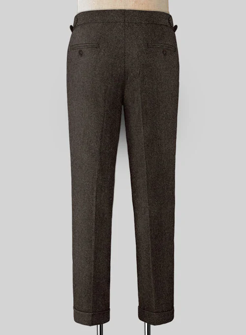 Naples Dark Brown Highland Tweed Trousers - Image 2