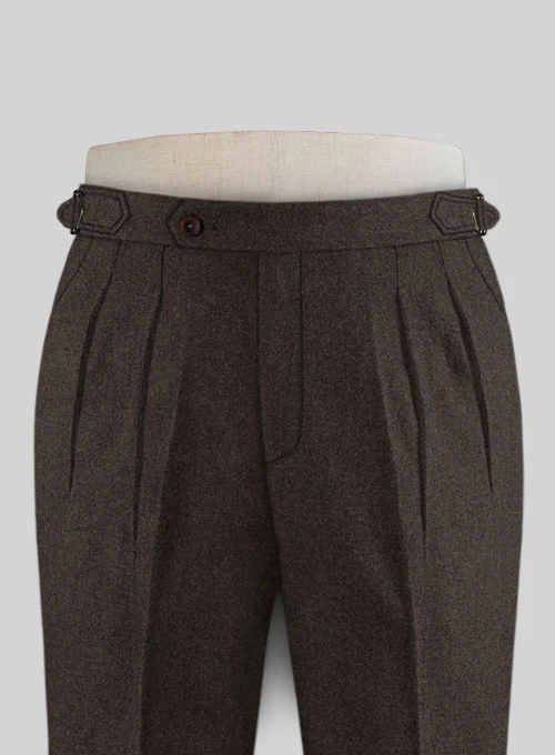 Naples Dark Brown Highland Tweed Trousers - Image 3