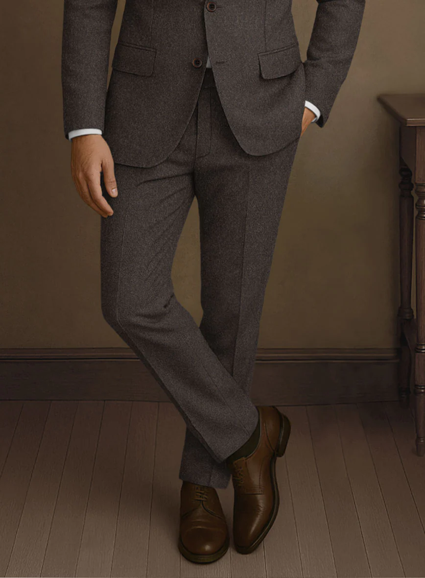 Naples Dark Brown Tweed Pants - Image 2