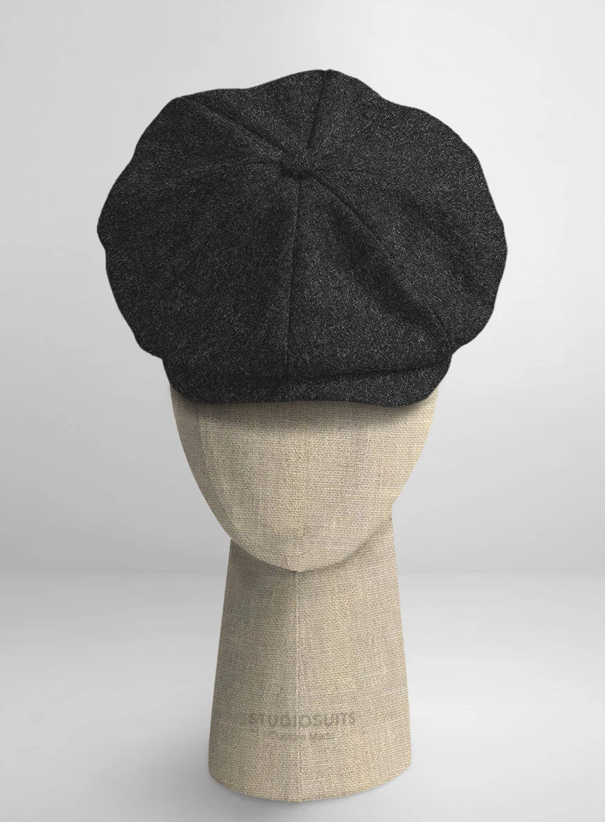 Naples Dark Charcoal Tweed Newsboy Cap