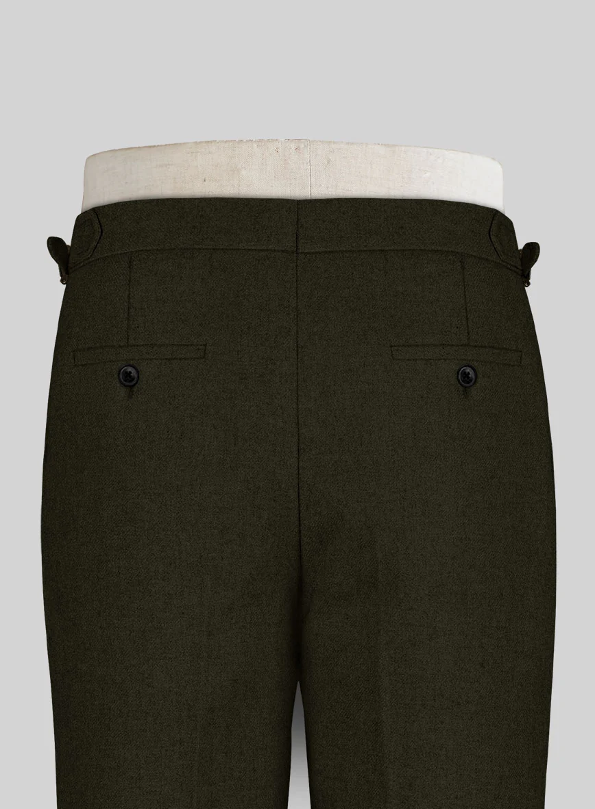 Naples Dark Green Highland Tweed Trousers - Image 4