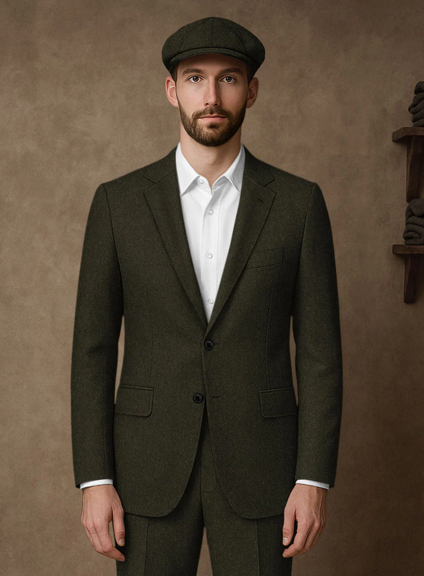Naples Dark Green Tweed Jacket - Image 2