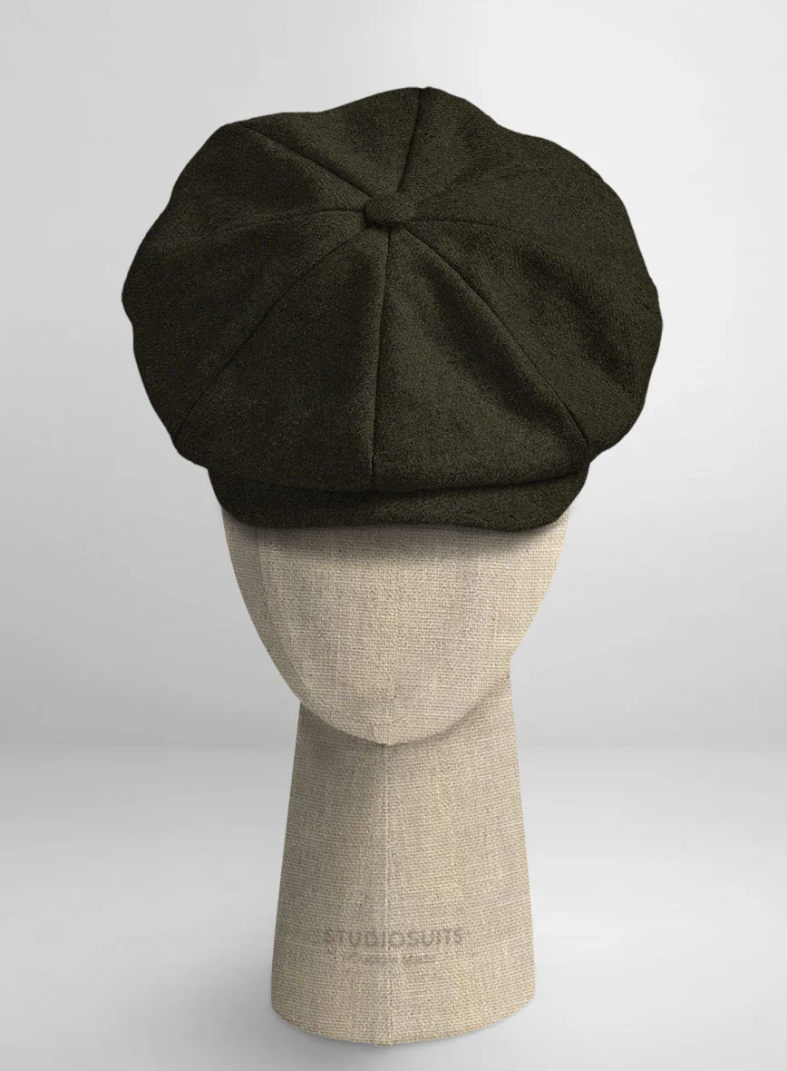 Naples Dark Green Tweed Newsboy Cap