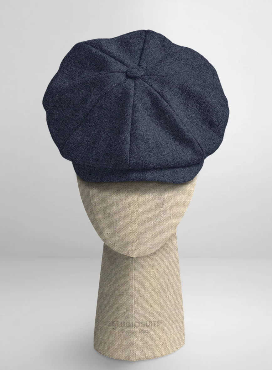 Naples Dark Indigo Tweed Newsboy Cap