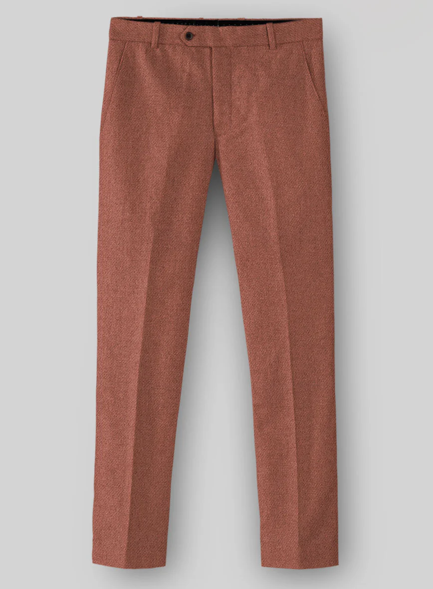 Naples Dark Salmon Pink Tweed Pants