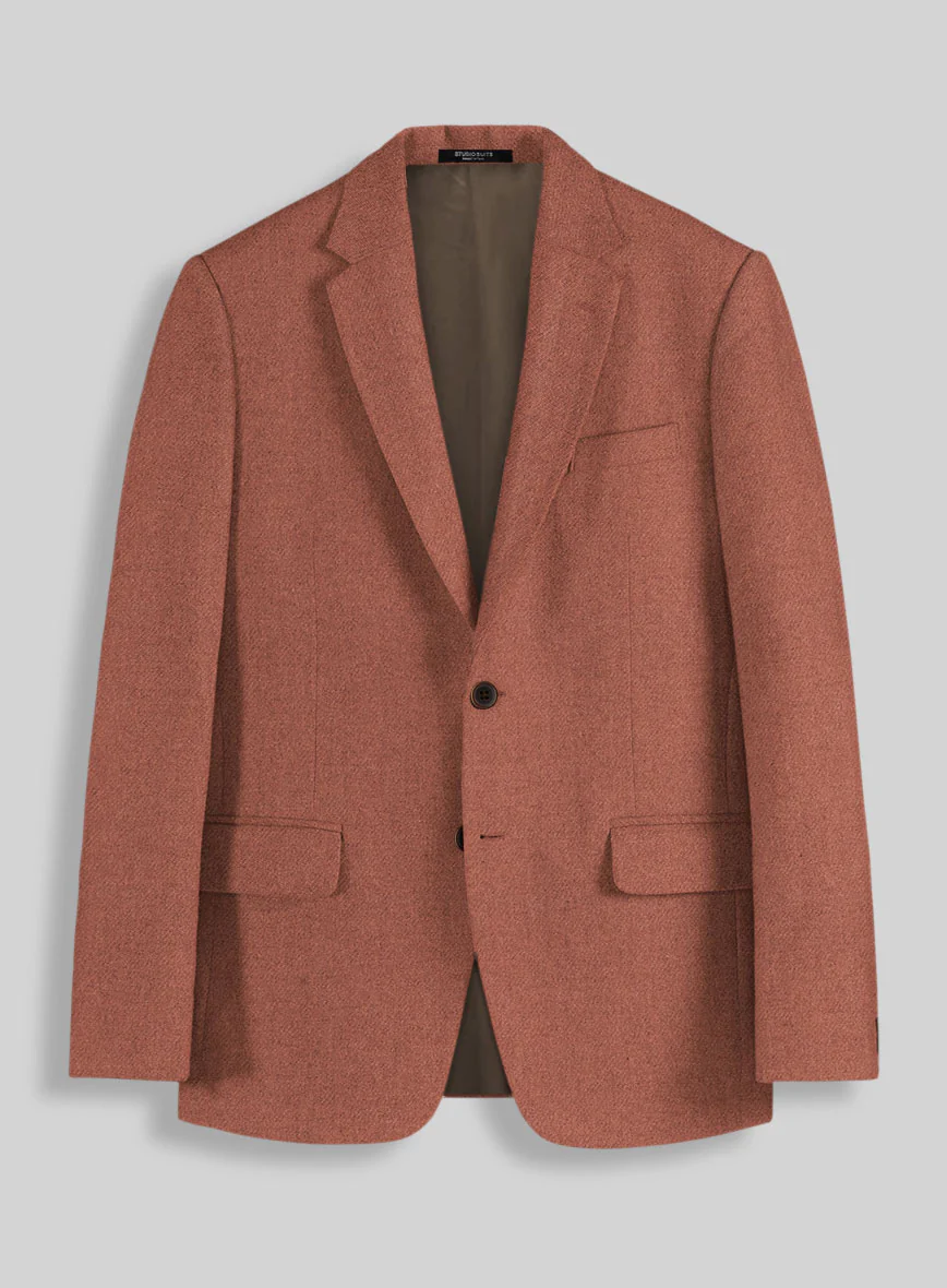 Naples Dark Salmon Pink Tweed Suit - Image 2