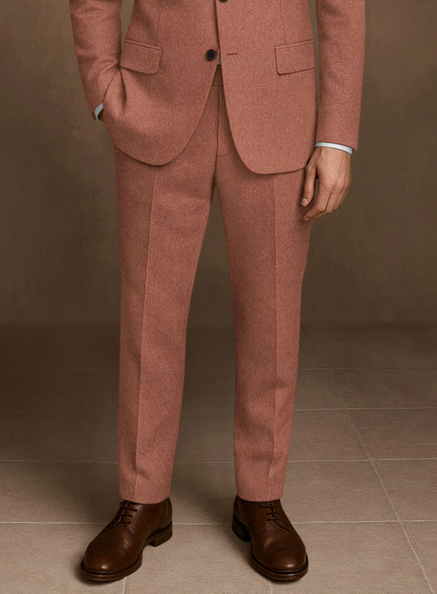 Naples Dark Salmon Pink Tweed Suit - Image 5