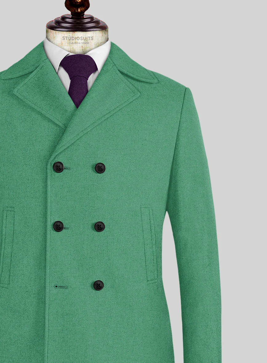 Naples Derby Green Tweed Pea Coat - Image 2
