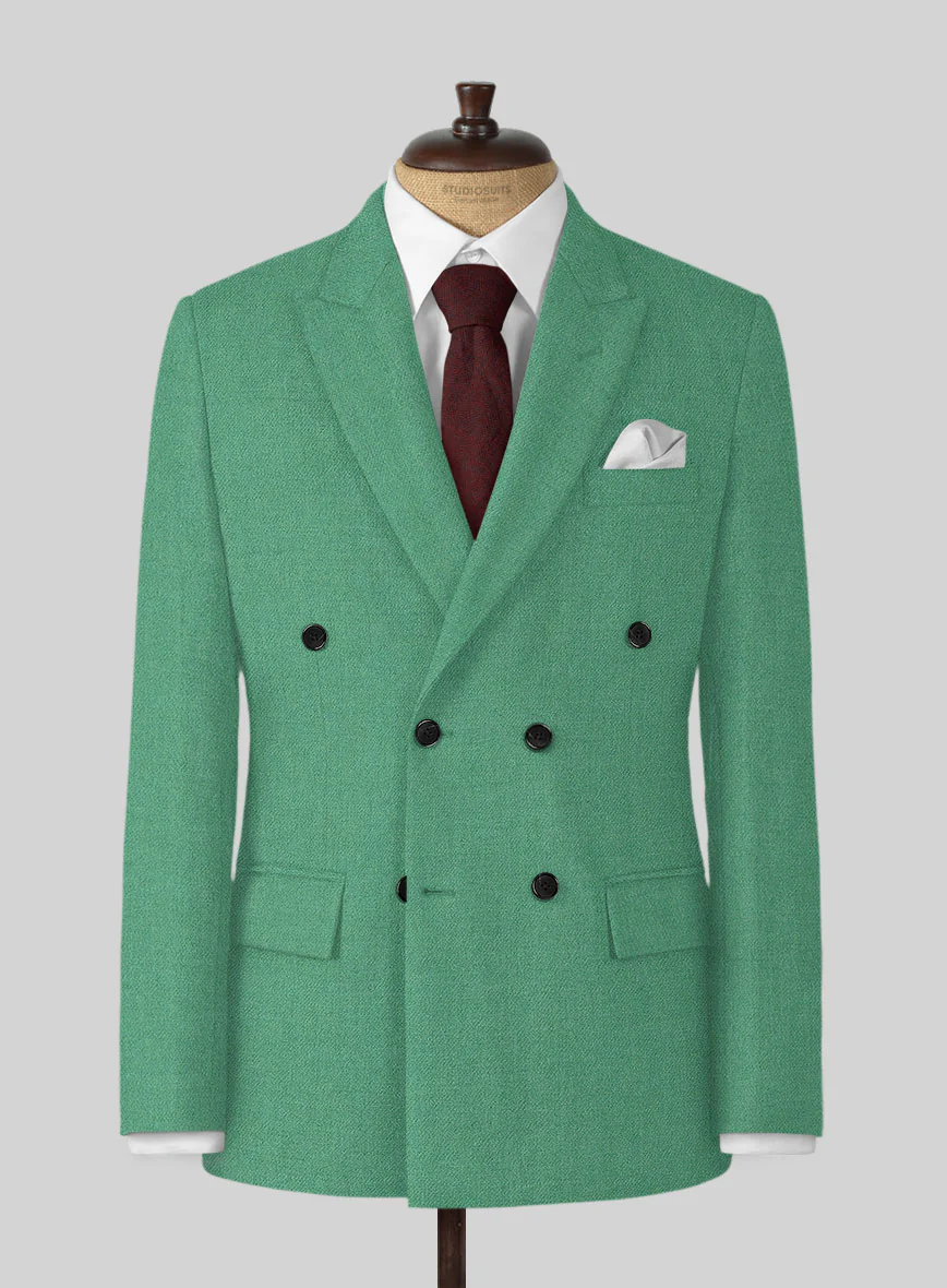 Naples Derby Green Tweed Double Breasted Suit - Image 2