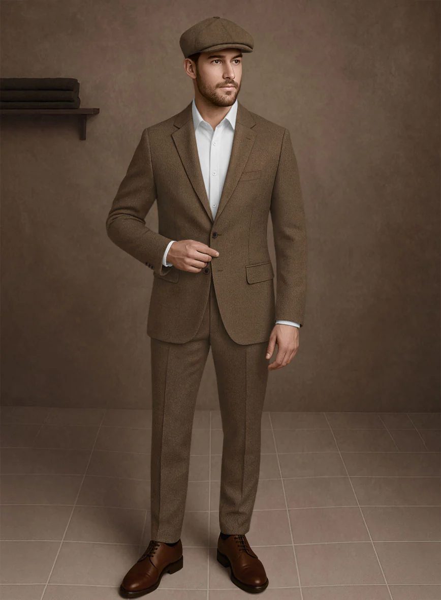 Naples Espresso Brown Tweed Suit