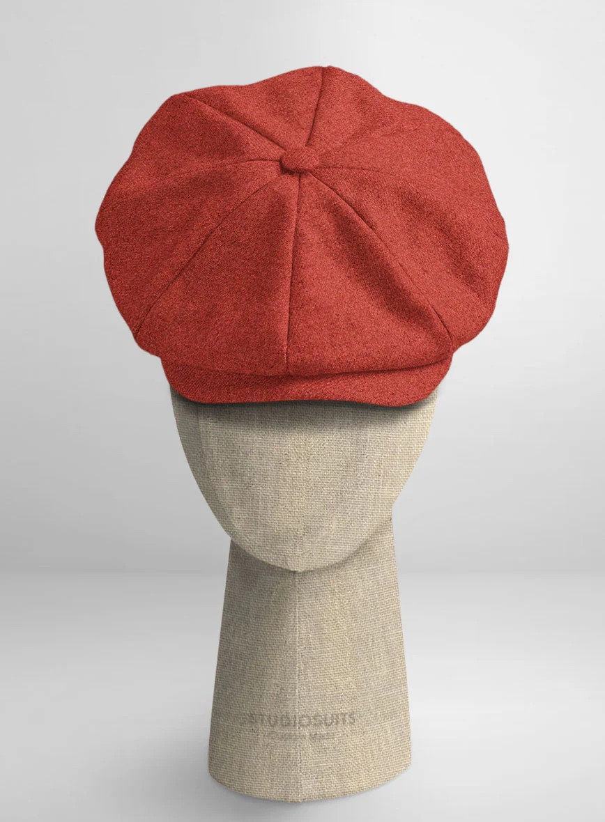 Naples Fiery Orange Tweed Newsboy Cap
