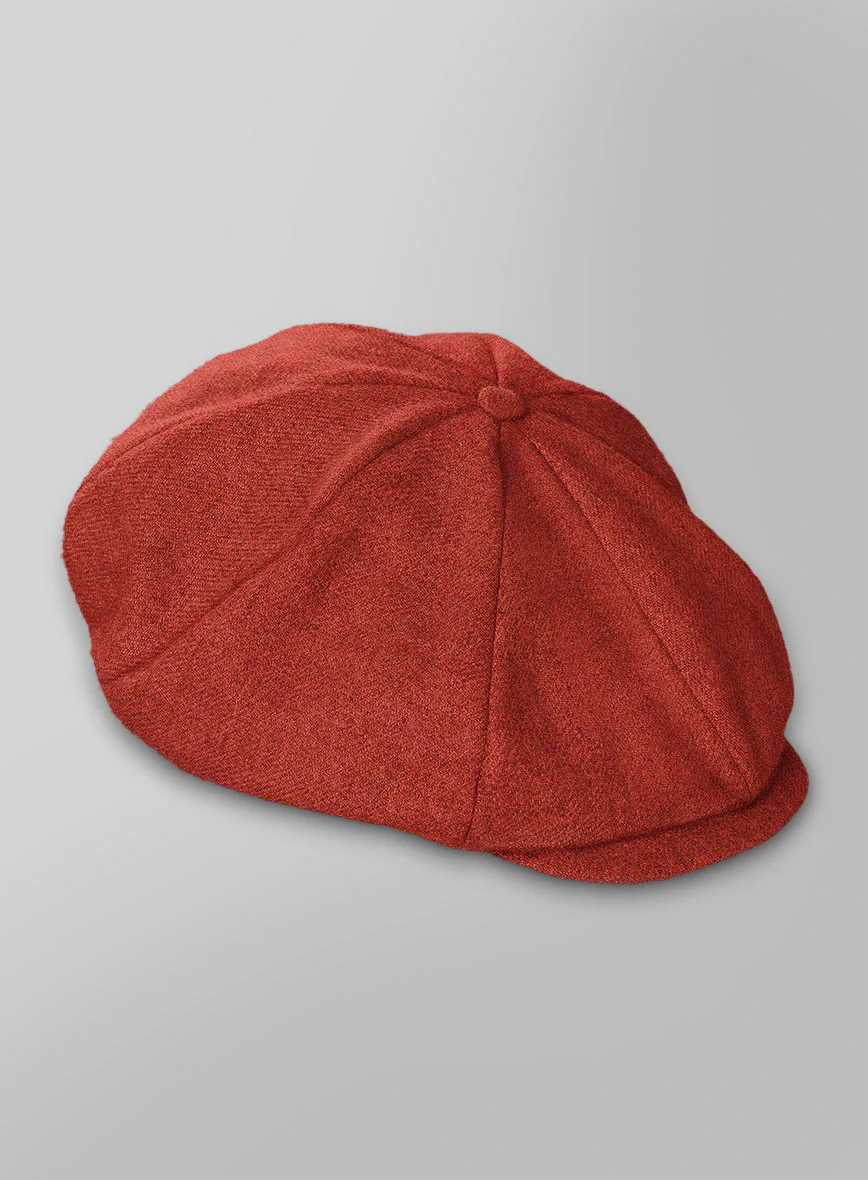 Naples Fiery Orange Tweed Newsboy Cap - Image 3