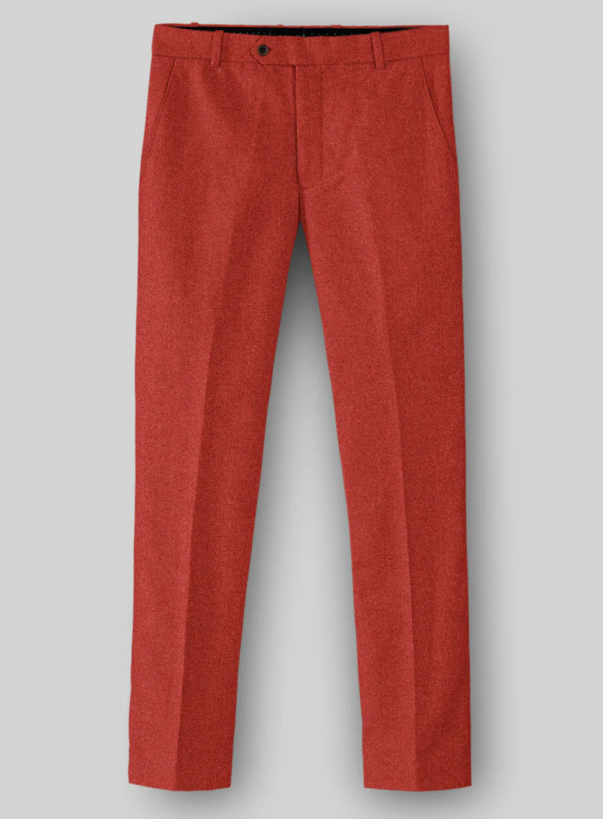 Naples Fiery Orange Tweed Pants