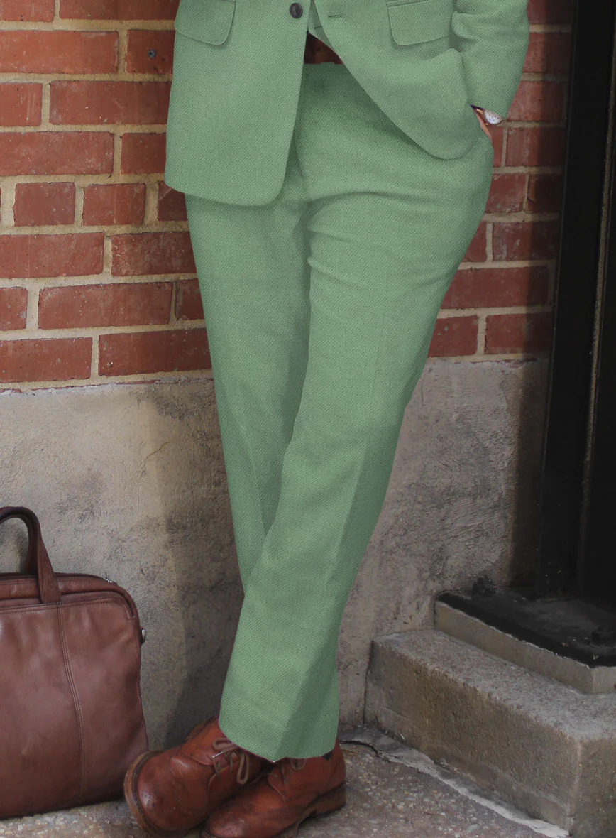 Naples Gabbana Green Tweed Suit - Image 4