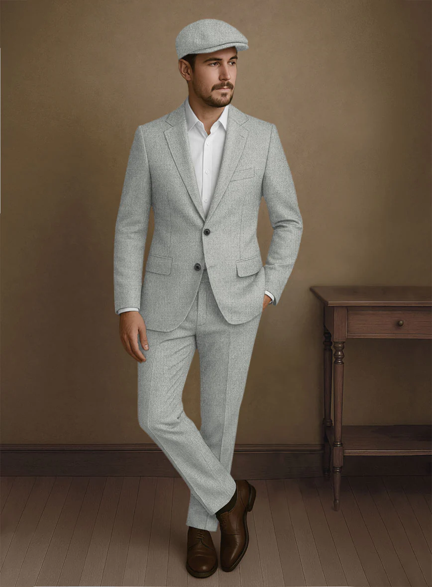 Naples Ice Gray Tweed Suit