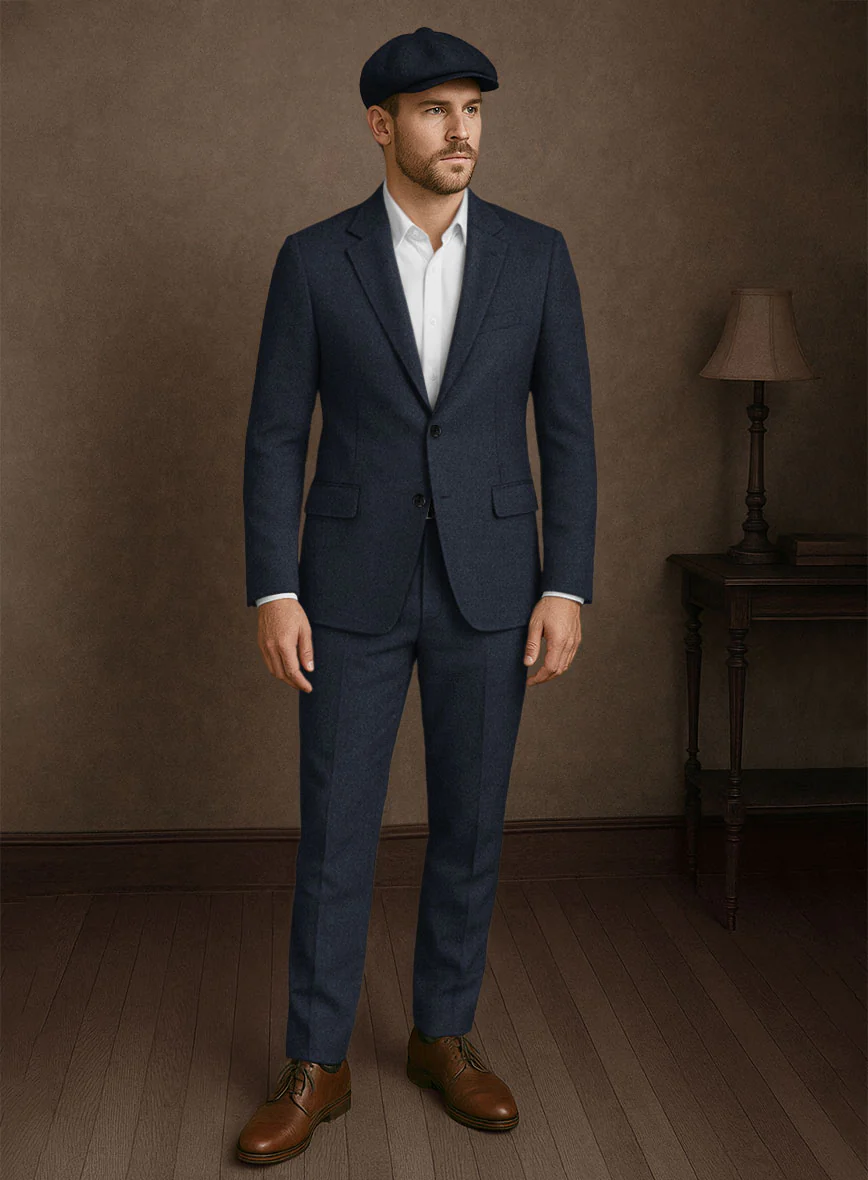 Naples Jet Blue Tweed Suit