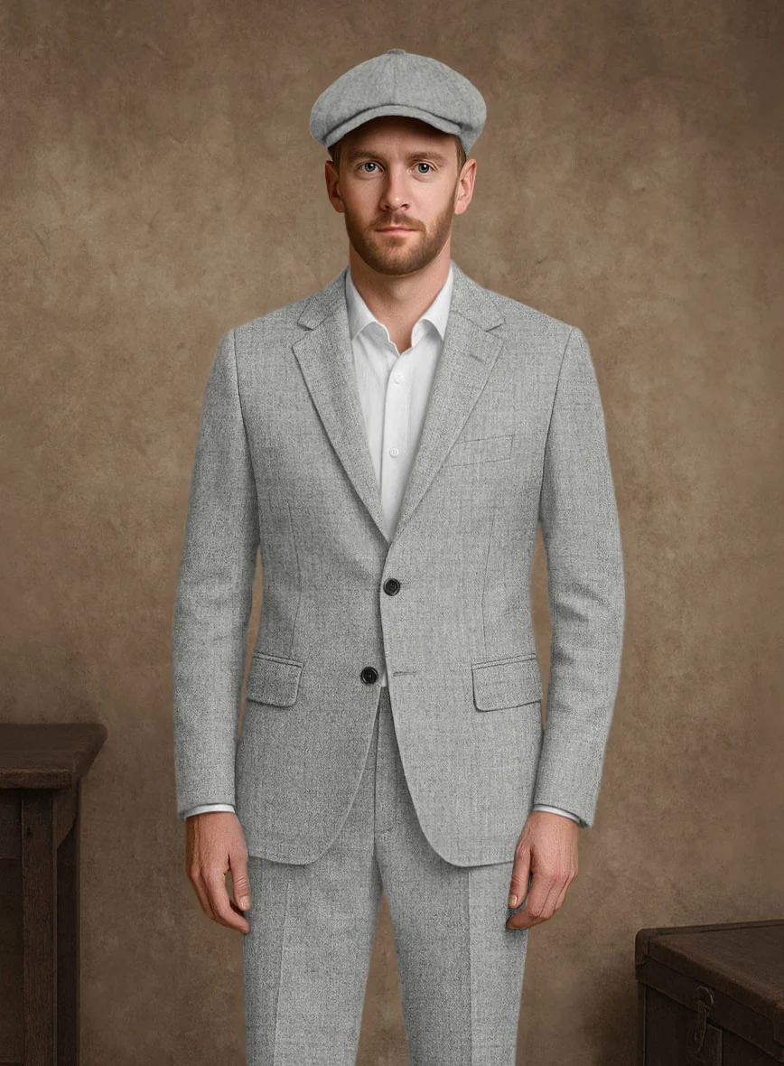 Naples Light Gray Tweed Jacket - Image 2