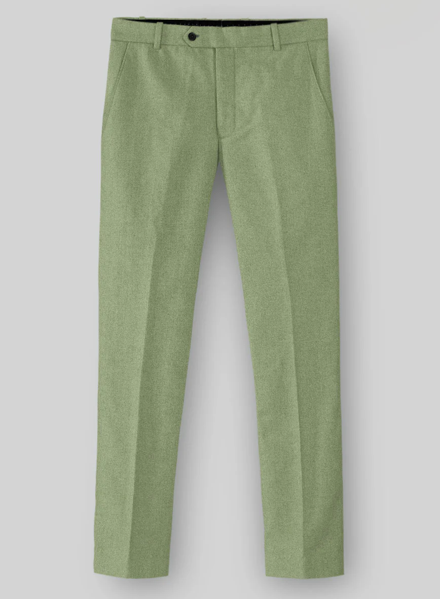 Naples Light Green Tweed Pants