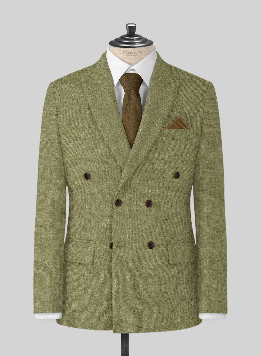 Naples Martini Green Tweed Double Breasted Suit - Image 2