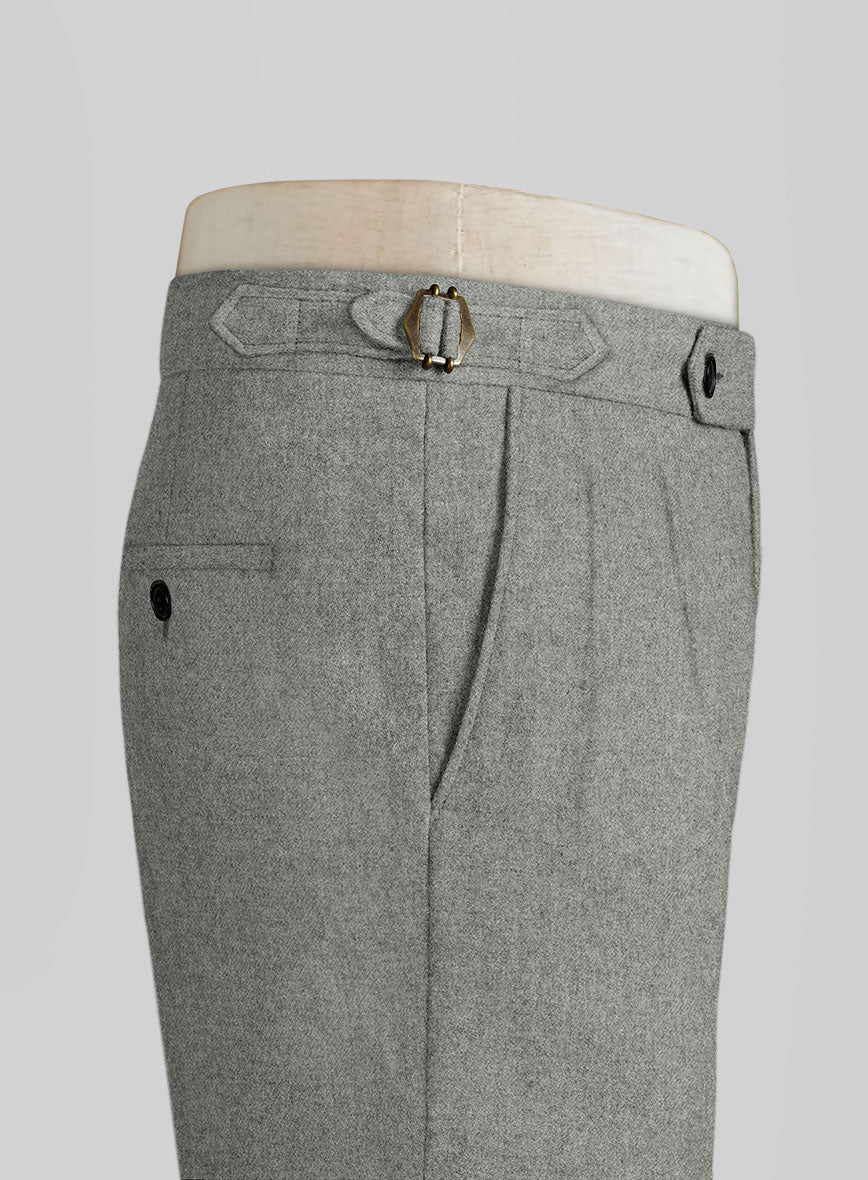 Naples Milano Sage Green Tweed Highland Trousers - Image 3