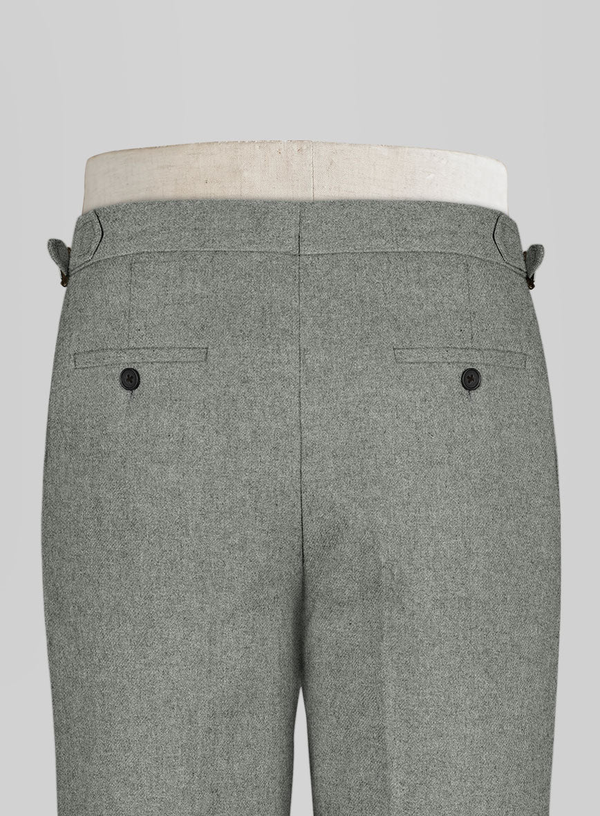 Naples Milano Sage Green Tweed Highland Trousers - Image 4