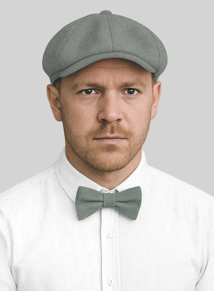 Naples Milano Sage Green Tweed Newsboy Cap - Image 2