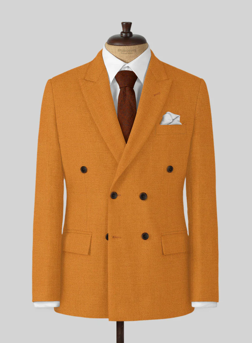 Naples Mustard Tweed Double Breasted Jacket