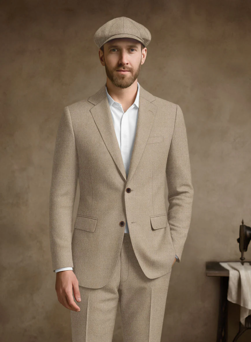 Naples Muted Beige Tweed Jacket - Image 2
