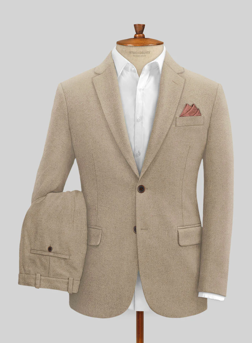 Naples Muted Beige Tweed Suit - Image 2