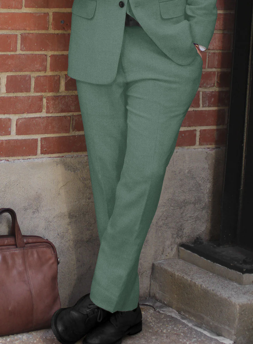 Naples Muted Green Tweed Pants - Image 2