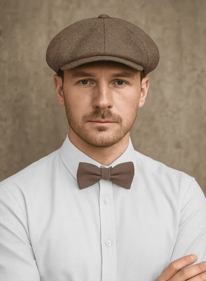 Naples Oak Wood Tweed Newsboy Cap - Image 2