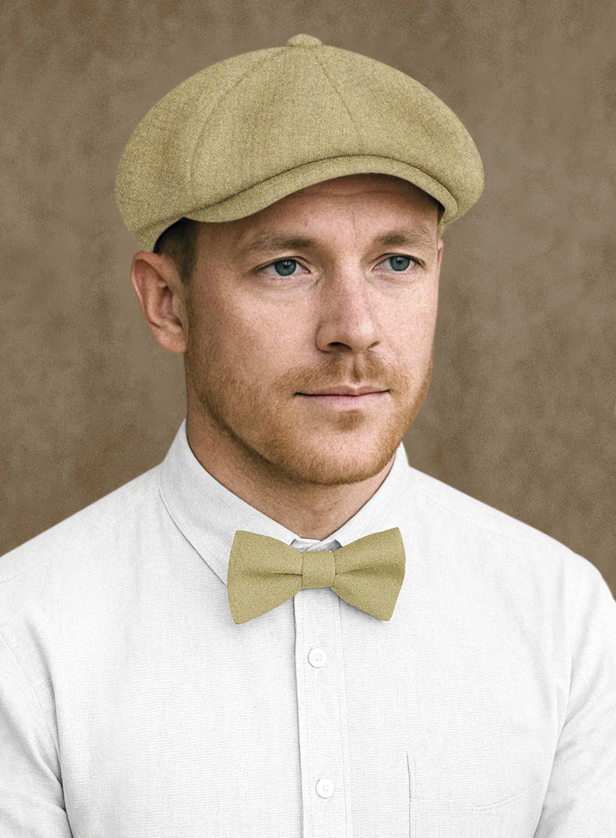 Naples Ochre Yellow Tweed Newsboy Cap - Image 2
