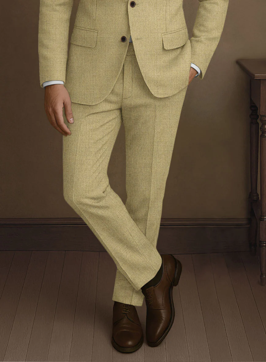 Naples Ochre Yellow Tweed Pants - Image 2