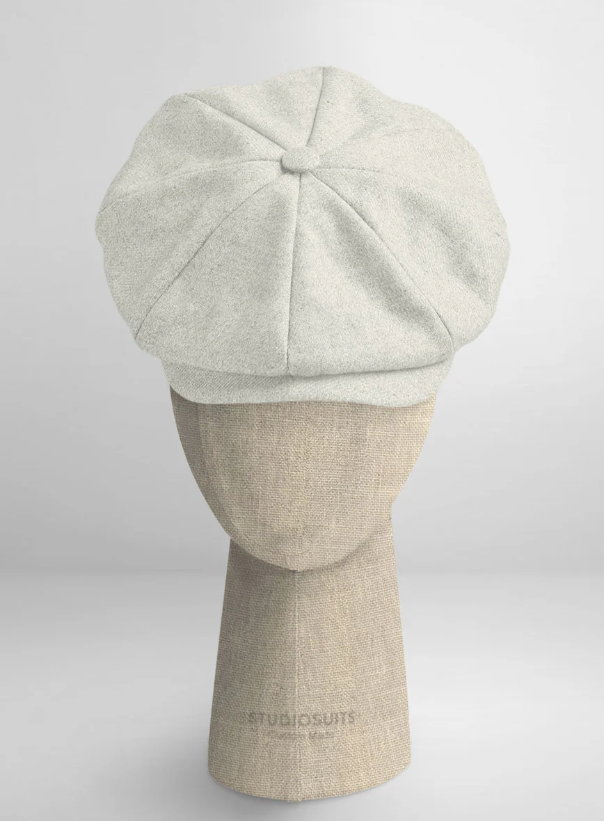 Naples Off White Tweed Newsboy Cap