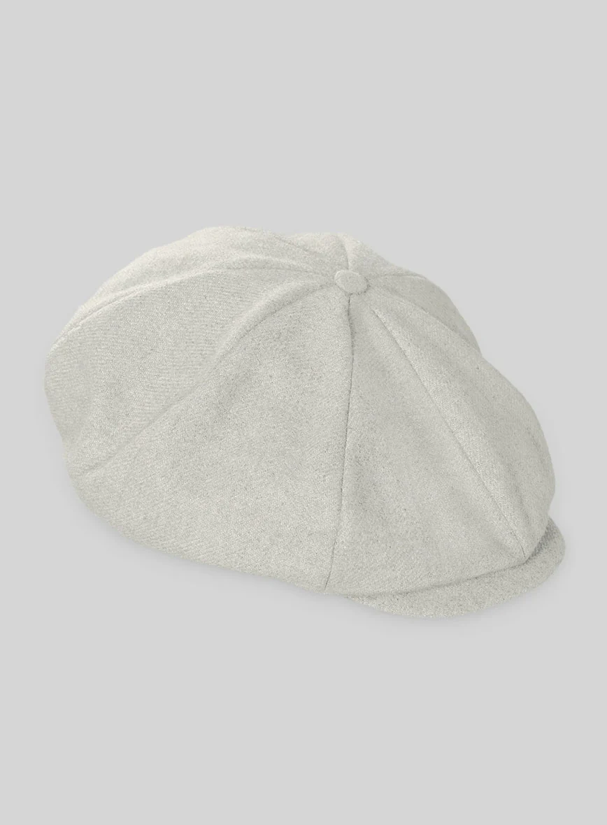 Naples Off White Tweed Newsboy Cap - Image 3