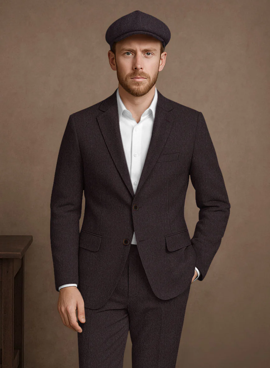Naples Opera Wine Tweed Suit - Image 4