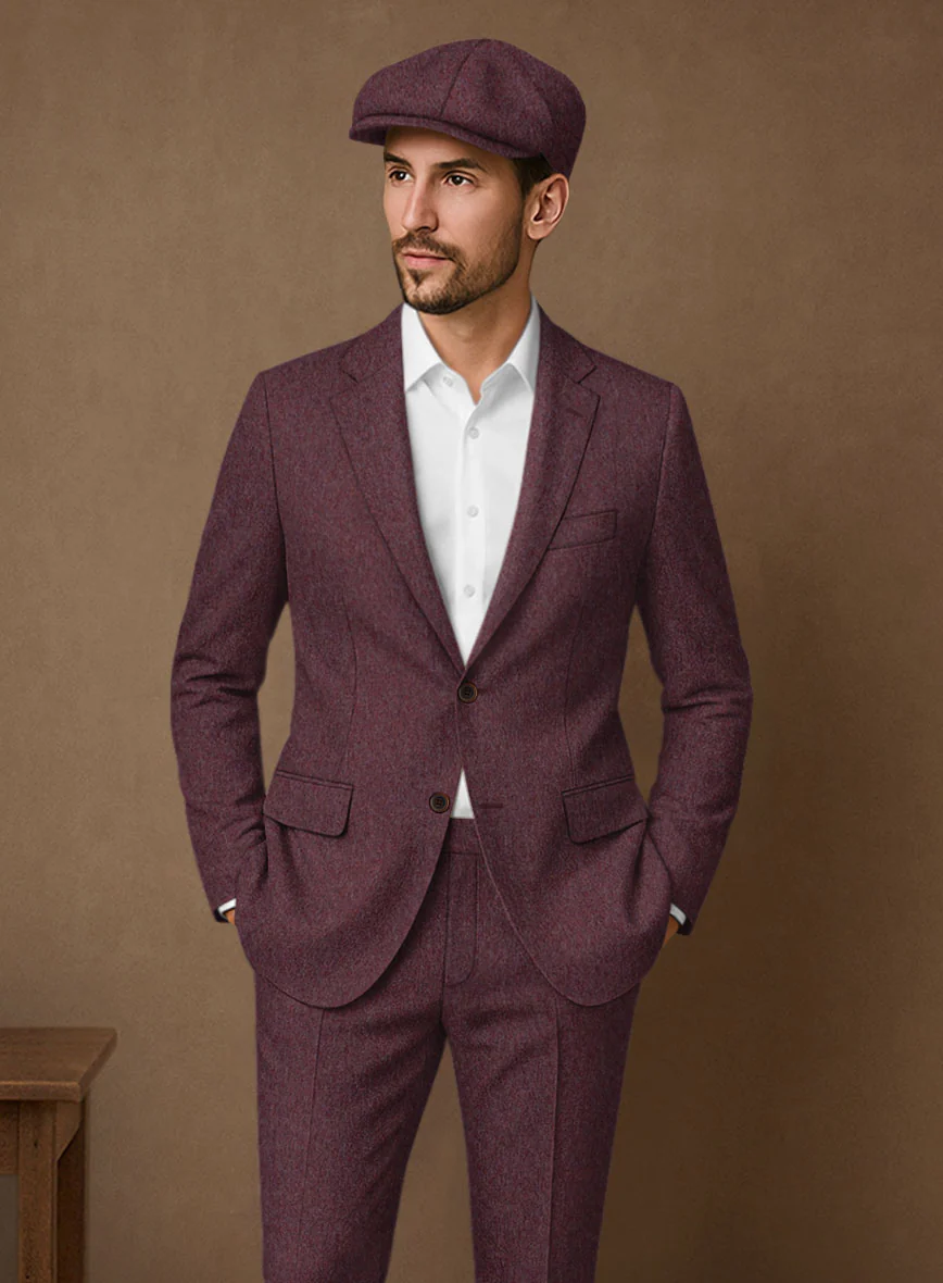 Naples Ramey Wine Tweed Suit - Image 3