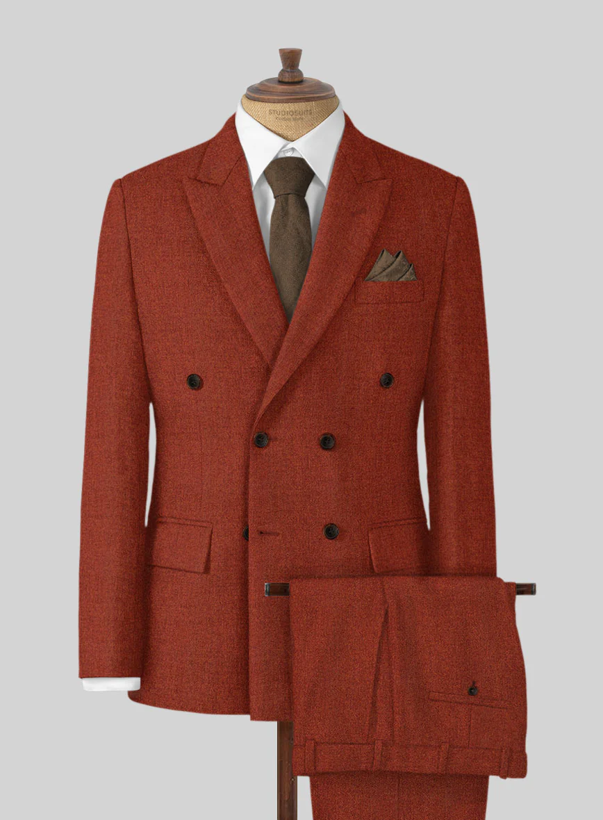Naples Rustic Dapper Tweed Double Breasted Suit