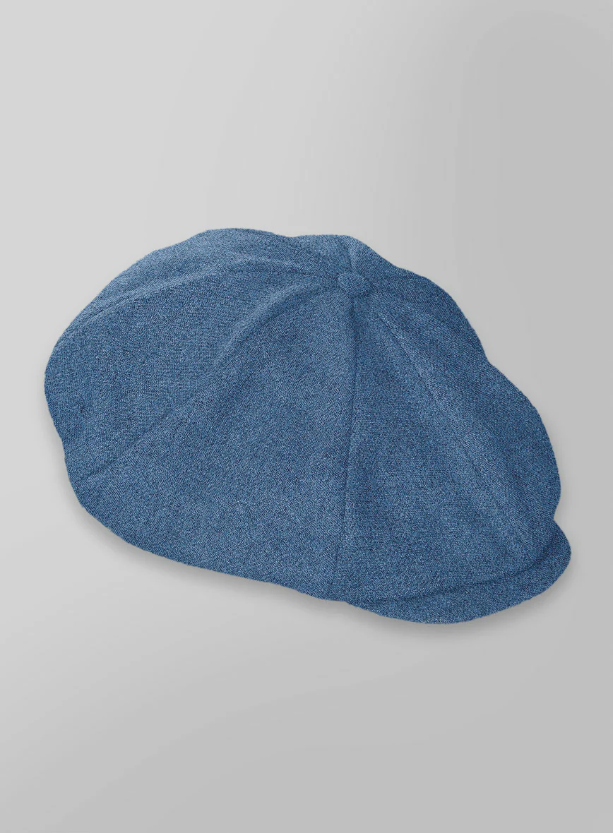 Naples Saga Blue Tweed Newsboy Cap - Image 3