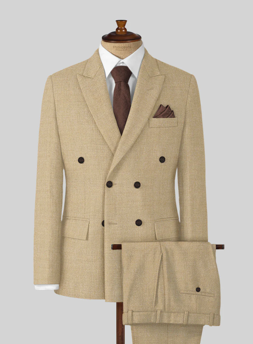 Naples Sandcastle Tweed Double Breasted Suit